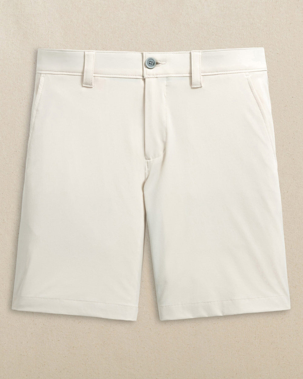 The front view of the Southern Tide Texas Longhorns brrr°®-die 8" Performance Short by Southern Tide - Stone
