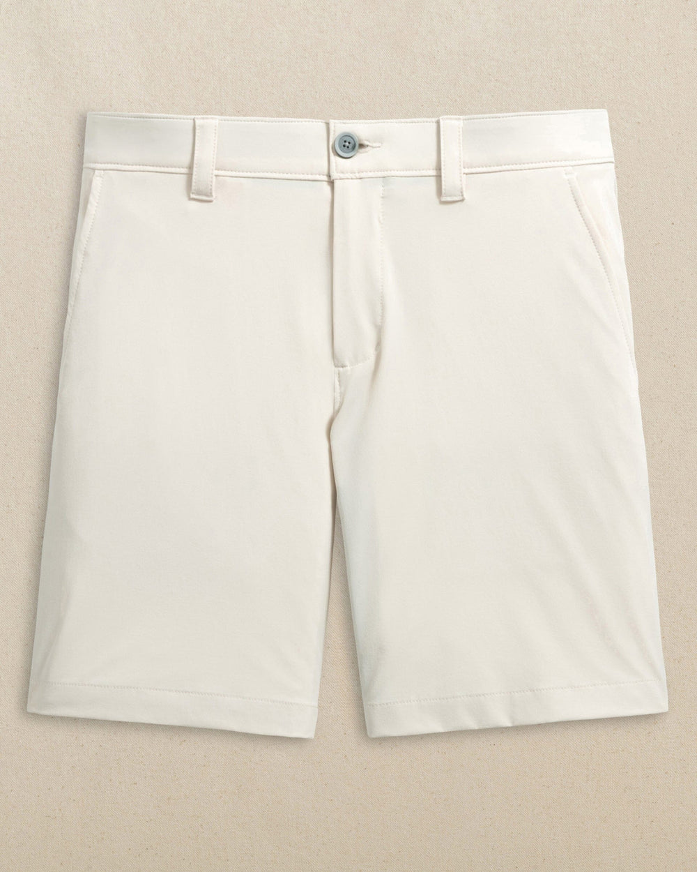 The front view of the Southern Tide UNC Tar Heels brrr°®-die 8" Performance Short by Southern Tide - Stone