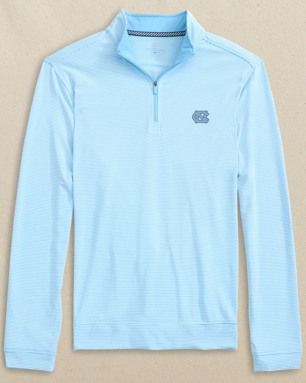 UNC Tar Heels Cruiser Micro-Stripe Heather Quarter Zip C_Outerwear Southern Tide 