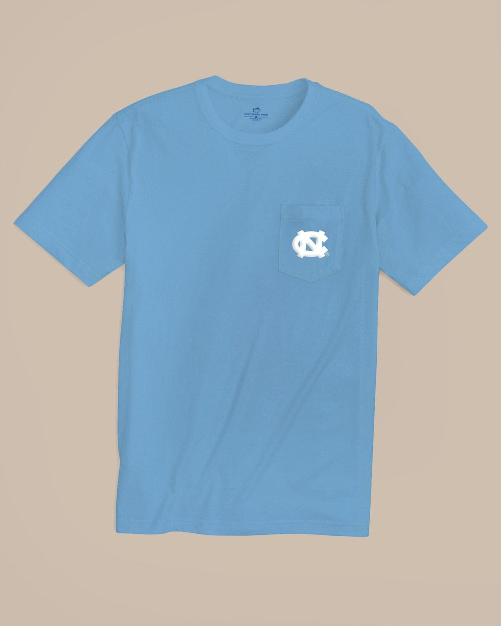 The front view of the Southern Tide UNC Tar Heels Gameday Embroidered Short Sleeve T-Shirt by Southern Tide - Rush Blue