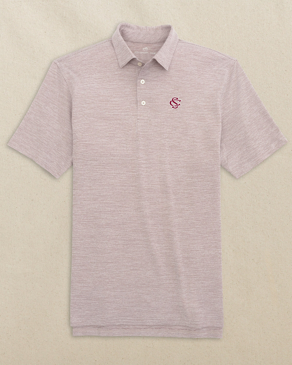 USC Gamecocks Interlocking SC Driver Spacedye Polo C_Polo Shirts Southern Tide 