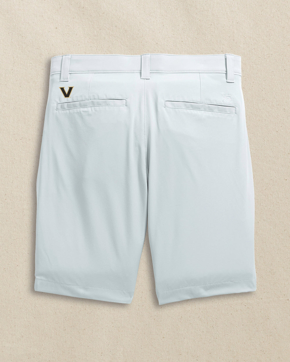 The back view of the Southern Tide Vanderbilt Commodores brrr°®-die 8" Performance Short by Southern Tide - Seagull Grey