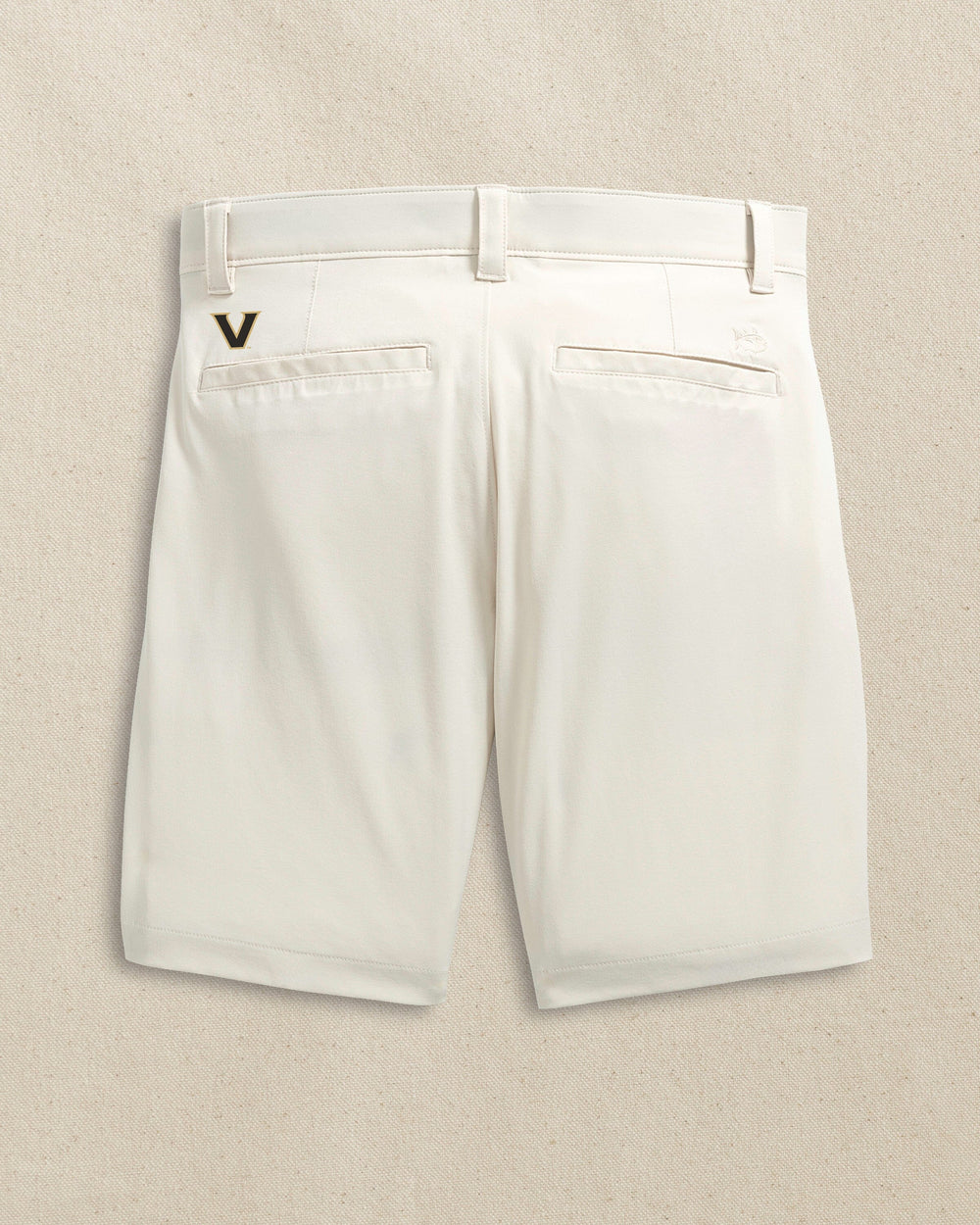 The back view of the Southern Tide Vanderbilt Commodores brrr°®-die 8" Performance Short by Southern Tide - Stone