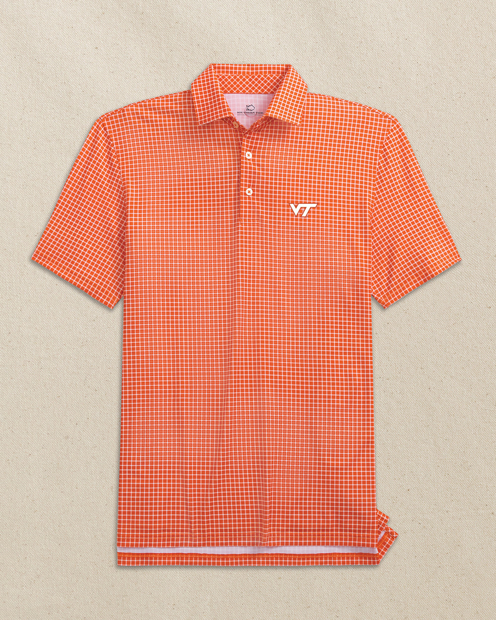 Virginia Tech Hokies Driver Dunes Edge Plaid Polo C_Polo Shirts Southern Tide 
