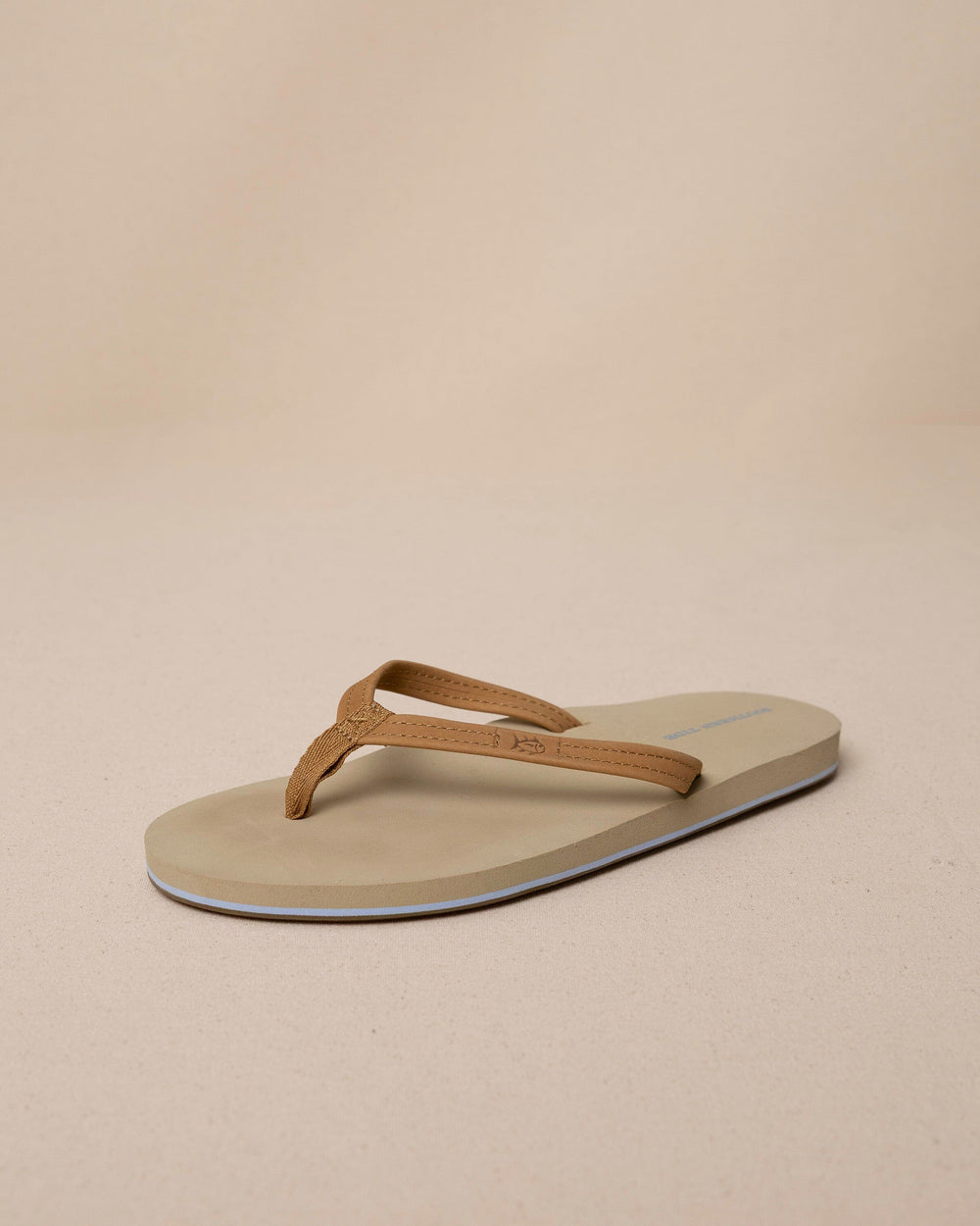 The front view of the Southern Tide Women's Weekend Seashore Leather Flipjacks by Southern Tide - Seashore