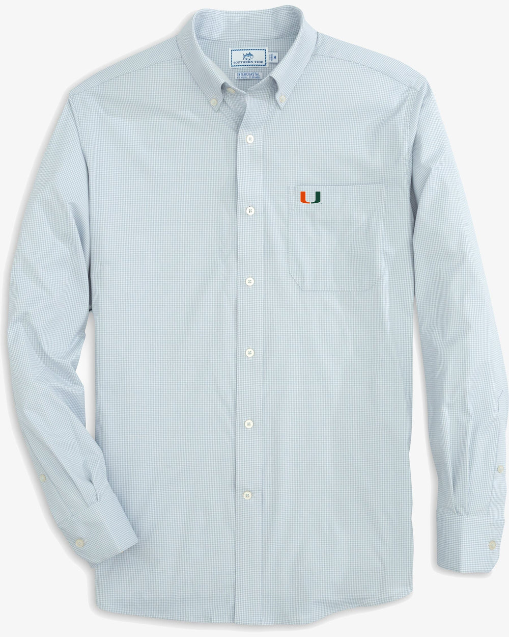 Miami Hurricanes Gingham Button Down Shirt