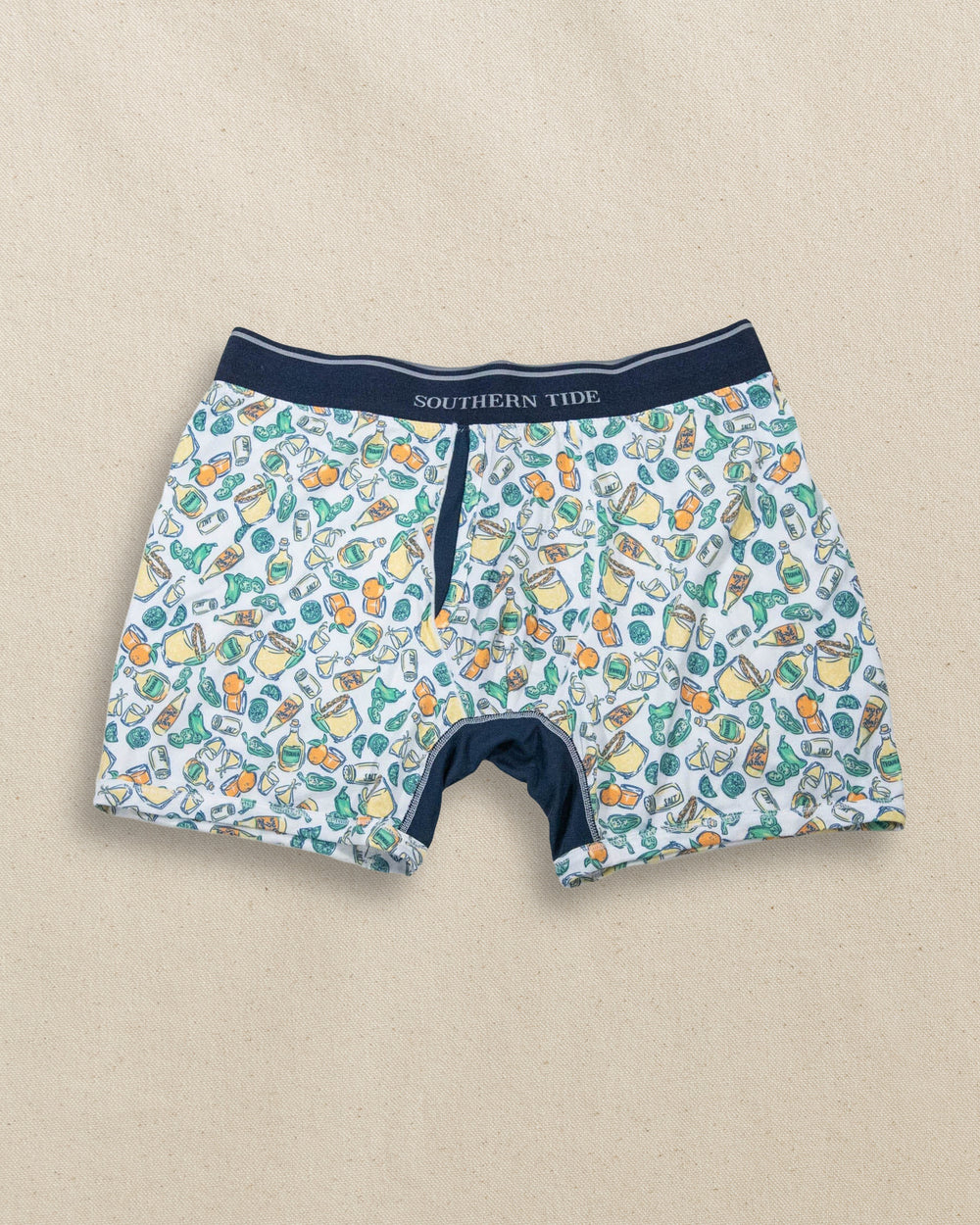 The front view of the Marg Madness Boxer Brief by Southern Tide - Classic White