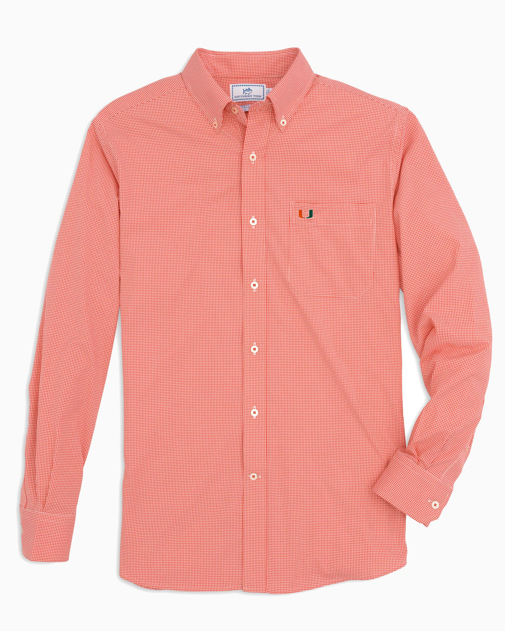 Miami Hurricanes Gingham Button Down Shirt