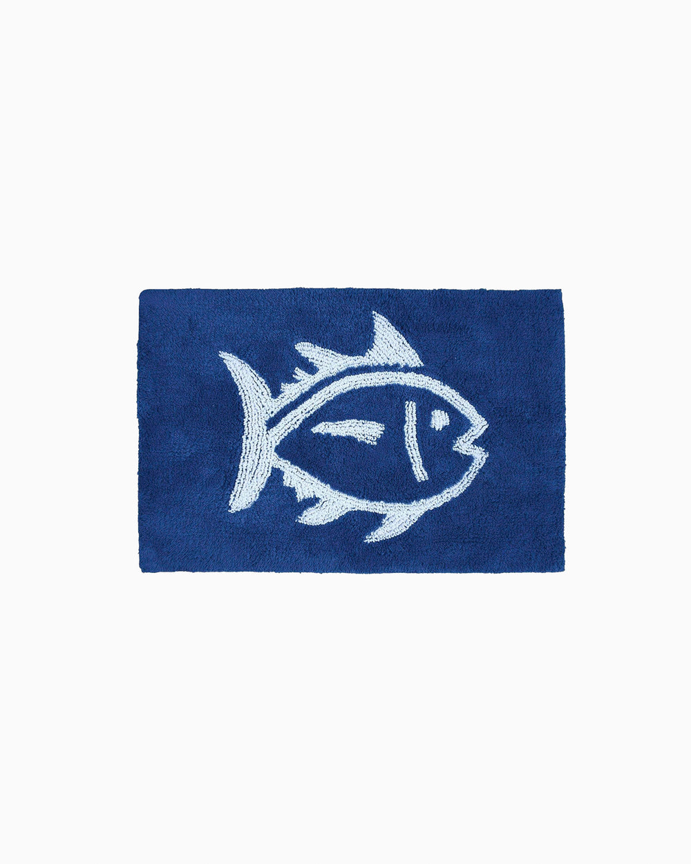 The front view of the Reversible Skipjack Bath Rug by Southern Tide - Cobalt Blue