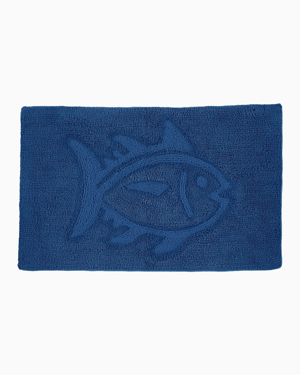 The front view of the Reversible Skipjack Tonal Bath Rug by Southern Tide - Cobalt Blue