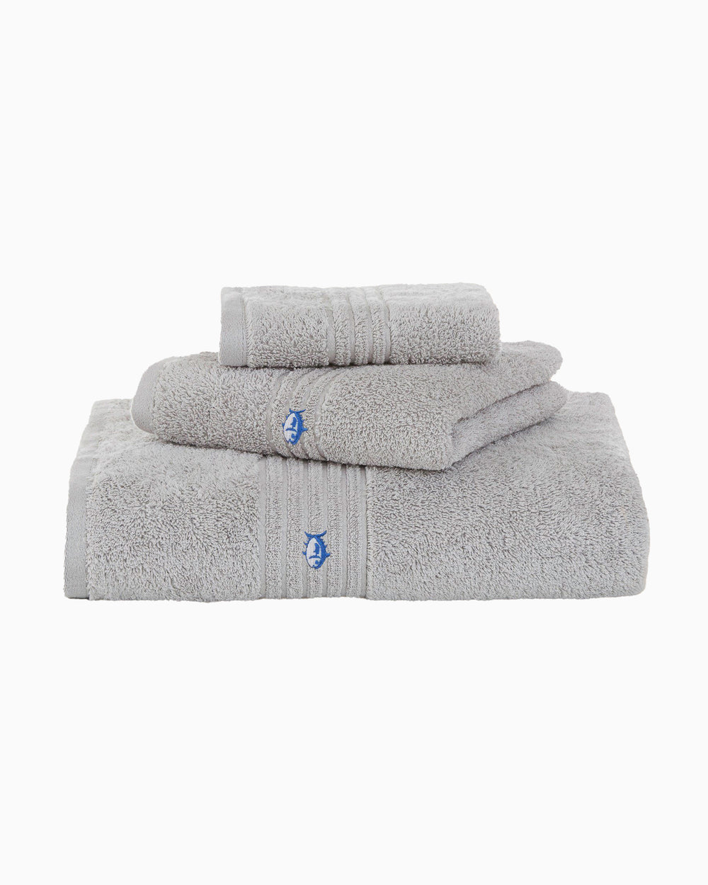 The front view of the Southern Tide Performance 5.0 Towel by Southern Tide - Harpoon Grey
