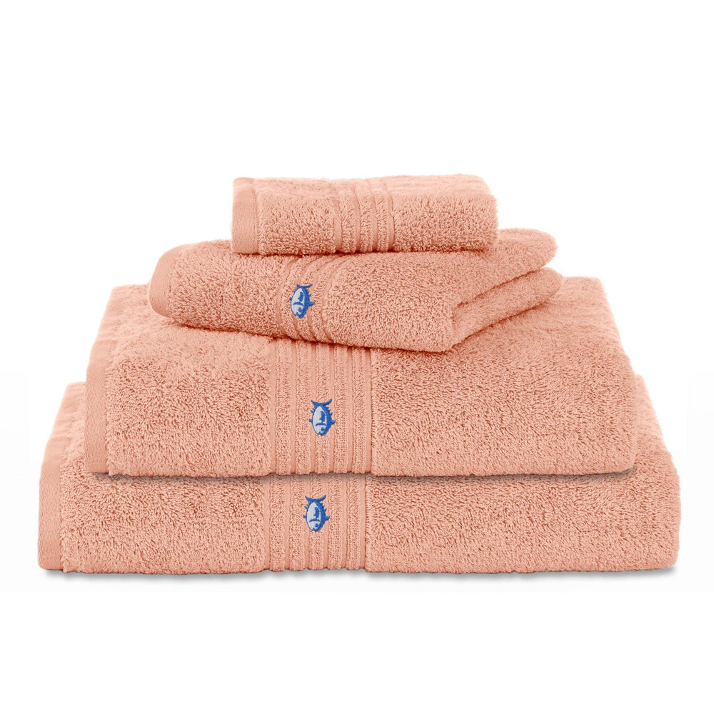 The front view of the Southern Tide Performance 5.0 Towel by Southern Tide - Peach Nectar