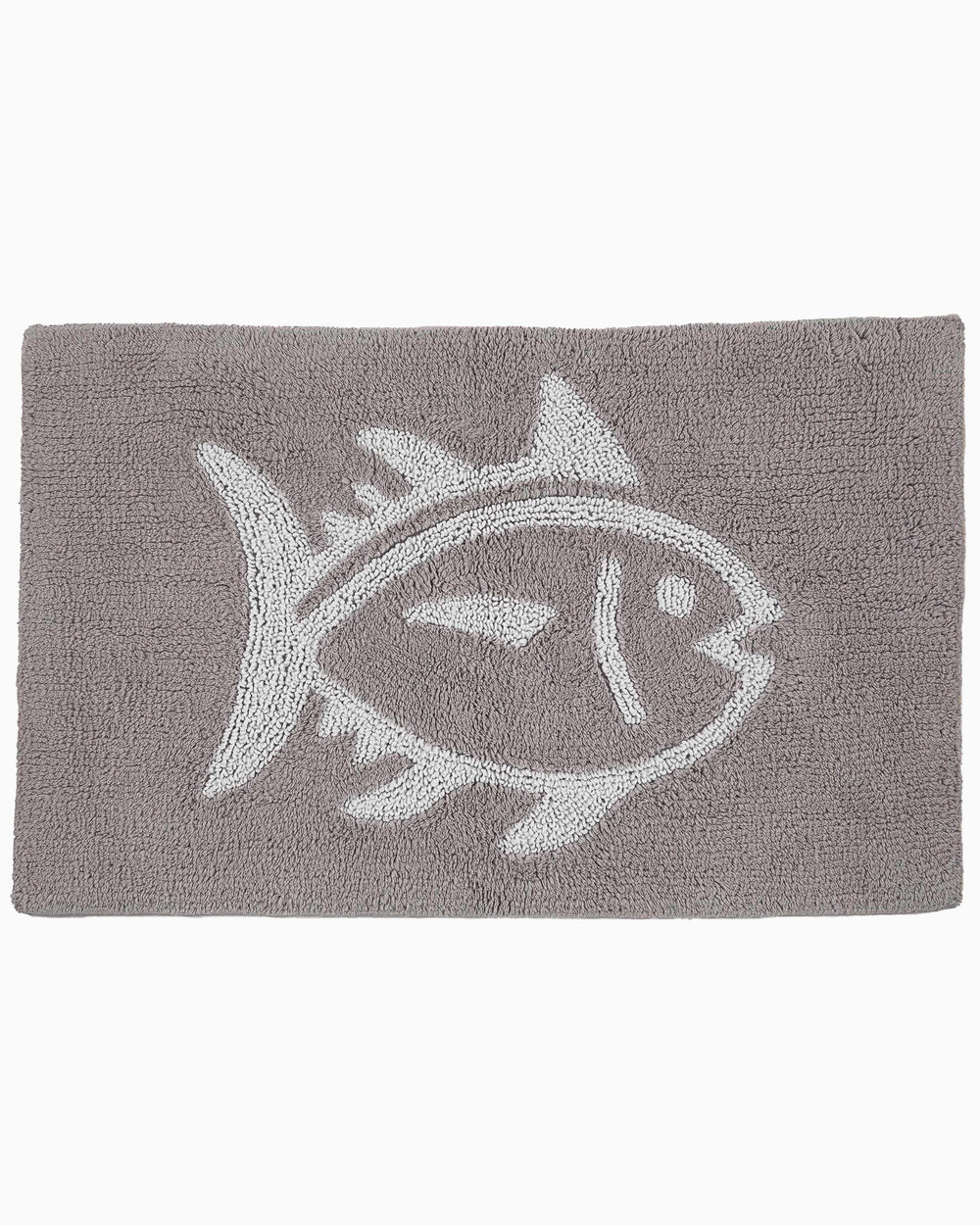 The front view of the Southern Tide Reversible Skipjack Bath Rug by Southern Tide - Gray